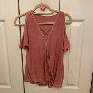American Eagle cold shoulder t-shirt